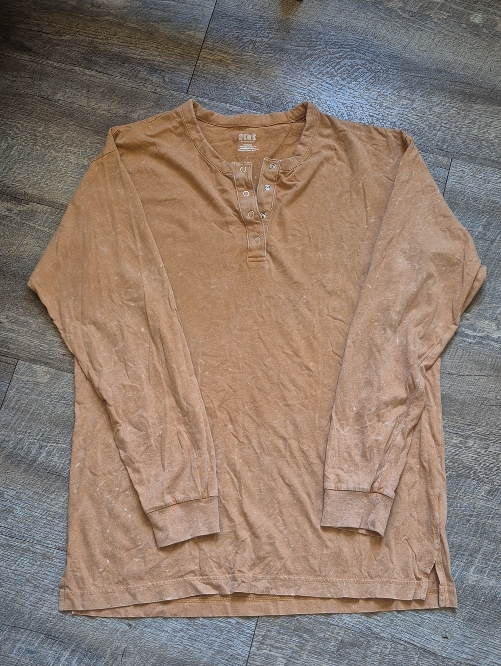 Pink Long Sleeved Henley Tshirt.